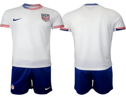 United States 2024-25 Blank White Home National Soccer Jersey