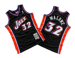 Utah Jazz #32 Karl Malone Black 98-99 Hardwood Classics Authentic Stitched NBA jersey