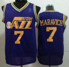 Utah Jazz #7 Pete Maravich Purple Throwback Stitched NBA Jersey
