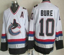 Vancouver Canucks #10 Pavel Bure White Throwback CCM A Patch Authentic Stitched NHL Jersey