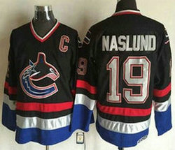 Vancouver Canucks #19 Markus Naslund Black Throwback CCM Authentic stitched NHL jersey