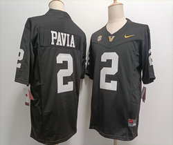 Vanderbilt Commodores #2 Diego Pavia Black College Football Jersey