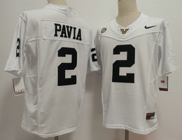 Vanderbilt Commodores #2 Diego Pavia White Black name College Football Jersey