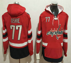 Washington Capitals #77 T.J. Oshie Red Authentic Stitched Hoodies Hockey