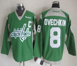 Washington Capitals #8 Alex Ovechkin Green Practice Authentic Stitched NHL Jersey