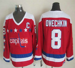 Washington Capitals #8 Alex Ovechkin Red Throwback Authentic Stitched NHL jersey