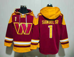Washington Commanders #1 Deebo Samuel Sr Red NBA Stitched Hoodies