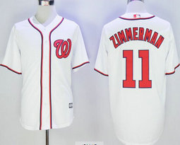 Washington Nationals #11 Ryan Zimmerman White Game Authentic Stitched MLB jersey