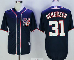 Washington Nationals #31 Max Scherzer Blue Game Authentic Stitched MLB Jersey