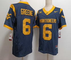 West Virginia Mountaineers #6 Garrett Greene Navy Stitched NCAA Jersey