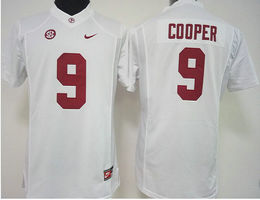 Women's Alabama Crimson Tide #9 Amari Cooper White Authentic Stitched College Football Jersey