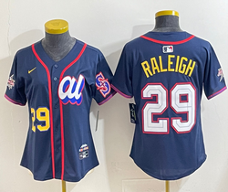 Women's American League #29 Cal Raleigh Blue 2025 All-Star Baseball Jersey