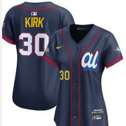Women's American League #30 Alejandro Kirk Navy 2025 All-Star Baseball Jersey