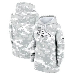 Women's Denver Broncos 2024 Camo Salute To Service Pullove Hoodie