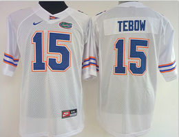 Women's Florida Gators #15 Tim Tebow White Authentic Stitched College Football Jersey