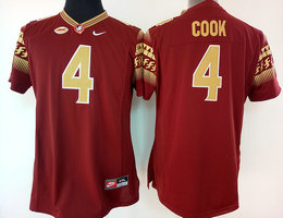 Women's Florida State Seminoles #4 Dalvin Cook Red Stitched NCAA Jersey