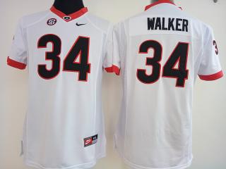Women's Georgia Bulldogs #34 Herchel Walker White College Football Jersey