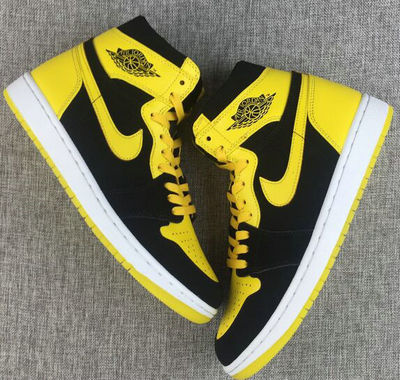 Women's Jordan 1(I) Air Black Yellow Basketball shoes size 36-40