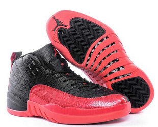 Women's Jordan 12(XII) Authentic basketball shoes Black Red Size 36~40 160728