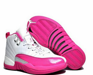 Women's Jordan 12(XII) Authentic basketball shoes White Red Size 36~40 160728