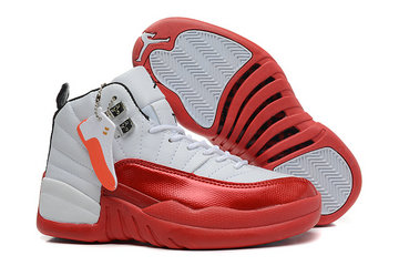 Women's Jordan 12(XII) red white authentic Air shoes 36-40 1