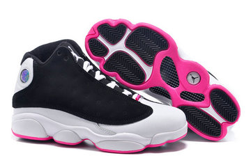 Women's Jordan 13(XIII) Black pink authentic Air shoes 36-40