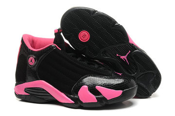 Women's Jordan 14(XIV) Black pink authentic Air shoes 36-40