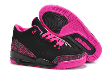 Women's Jordan 3(III) Black red authentic Air shoes 36-40 02