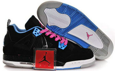 Women's Jordan 4(IV) Black Blue Basketball shoes size 36-40
