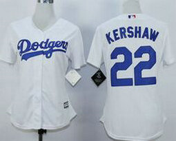 Women's Los Angeles Dodgers #22 Clayton Kershaw White New Majestic Authentic Stitched MLB Jersey