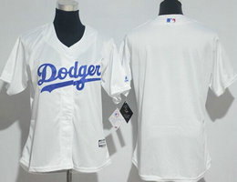 Women's Los Angeles Dodgers Blank White Authentic Stitched MLB Jersey