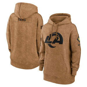 Women's Los Angeles Rams 2023 Camo Salute To Service Pullove Hoodie
