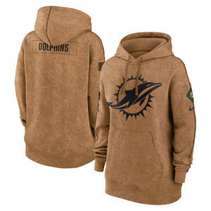 Women's Miami Dolphins 2023 Camo Salute To Service Pullove Hoodie