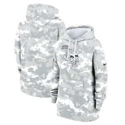Women's Minnesota Vikings 2024 Camo Salute To Service Pullove Hoodie 2