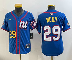 Women's National League #29 James Wood Blue 2025 All-Star Baseball Jersey