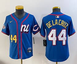 Women's National League #44 Elly De La Cruz Blue 2025 All-Star Baseball Jersey