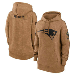 Women's New England Patriots 2023 Camo Salute To Service Pullove Hoodie