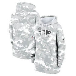Women's New England Patriots 2024 Camo Salute To Service Pullove Hoodie