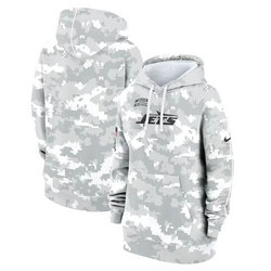 Women's New York Jets 2024 Camo Salute To Service Pullove Hoodie
