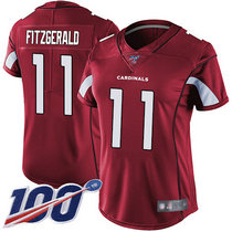 Women's Nike Arizona Cardinals #11 Larry Fitzgerald 100th Season Red Vapor Untouchable Limited Authentic Stitched NFL Jersey