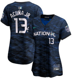 Women's Nike Atlanta Braves #13 Ronald Acuna Jr. Royal 2023 All-Star Stitched Baseball Jersey