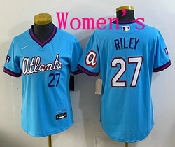 Women's Nike Atlanta Braves #27 Austin Riley Powder Blue 2026 City Stadium Jersey
