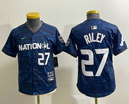 Women's Nike Atlanta Braves #27 Austin Riley Royal 2023 All-Star 2023 All-Star Cool Base Stitched Jersey
