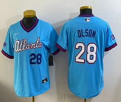 Women's Nike Atlanta Braves #28 Matt Olson Powder Blue 2026 City Stadium Jersey