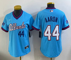 Women's Nike Atlanta Braves #44 Hank Aaron Powder Blue 2026 City Stadium Jersey