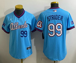 Women's Nike Atlanta Braves #99 Spencer Strider Powder Blue 2026 City Stadium Jersey