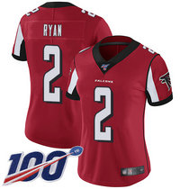 Women's Nike Atlanta Falcons #2 Matt Ryan 100th Season Red Vapor Untouchable Authentic stitched NFL jersey