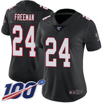 Women's Nike Atlanta Falcons #24 Devonta Freeman 100th Season Black Vapor Untouchable Authentic Stitched NFL Jerseys