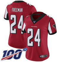Women's Nike Atlanta Falcons #24 Devonta Freeman 100th Season Red Vapor Untouchable Authentic Stitched NFL Jerseys