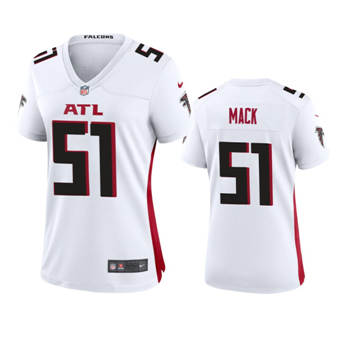 Women's Nike Atlanta Falcons #51 Alex Mack White Game Authentic Stitched NFL Jersey